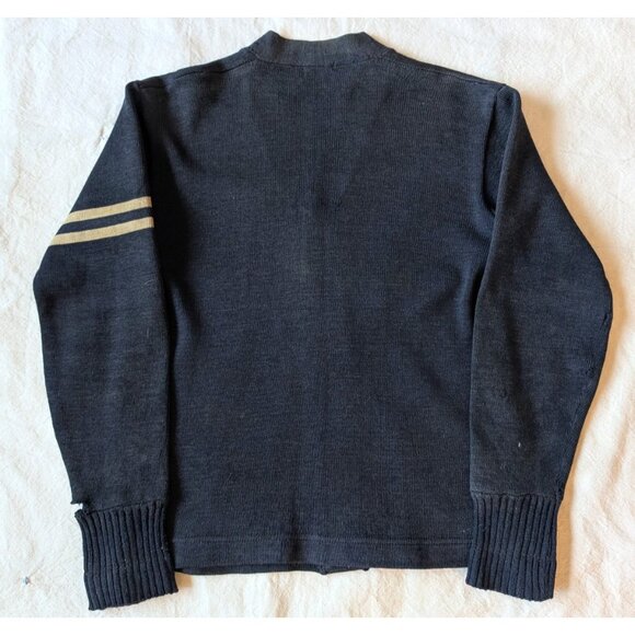Vintage 40s Cardigan Zombie Thrashed Worn Bailey & Himes Sportswear USA 38 Knit - Picture 3 of 7